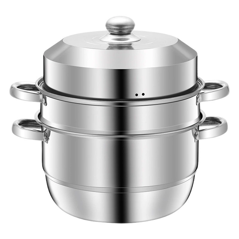 Трехслойная Пароварка из нержавеющей стали с двойной решеткой Двухслойная Пароварка большой емкости Пароварка Бытовая Пароварка Горшок для супа Практичная кухонная утварь Подарок