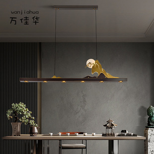 新中式全铜餐吊灯餐厅灯书房茶室茶台禅意灯具现代中式别墅家用灯-阿里巴巴