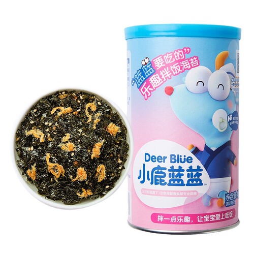 Official Flag Small Deer Blue Blue Rice Bowl Napa Seaweed Crumbles Seasoning for Rice Bowls Rice Bowl Sending Side Dish Recipes for Children Snack Brand