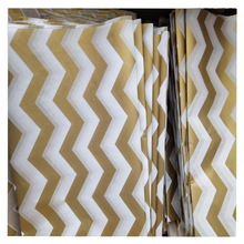 拷贝纸tissuepaper印刷金色条纹波浪纹图案雪梨纸印花包装纸