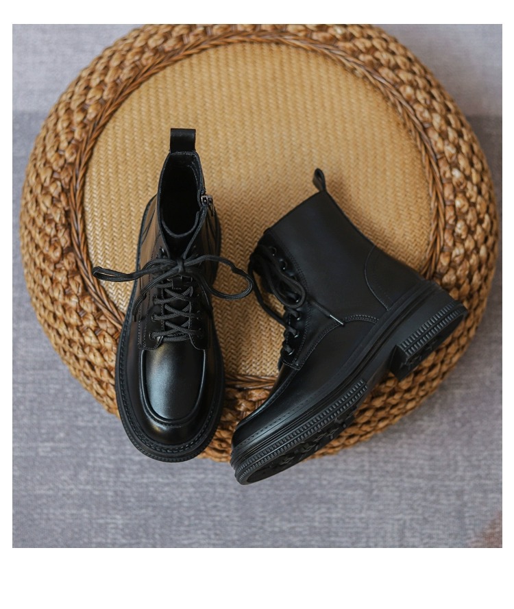 Women's Ankle Boots Brown Plush Lined Versatile Casual Shoes_voghion.com