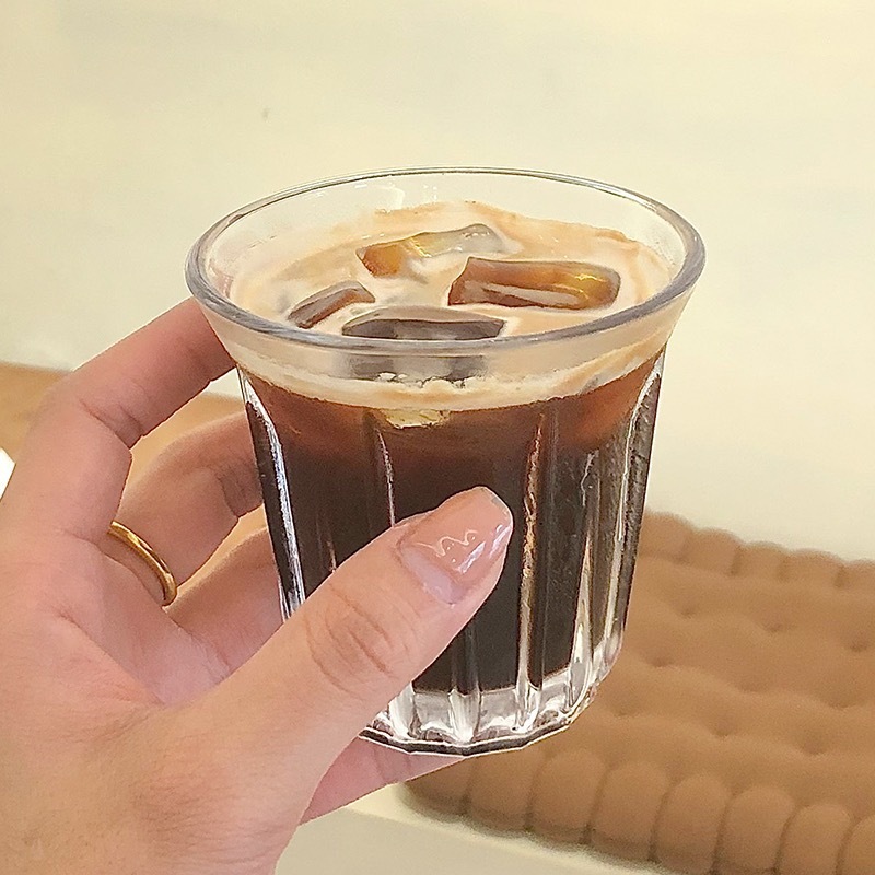 Dirtyコーヒーカップアメリカマカオ白氷ラテカップ冷杯古典レトロ200mlガラスカップins風|undefined