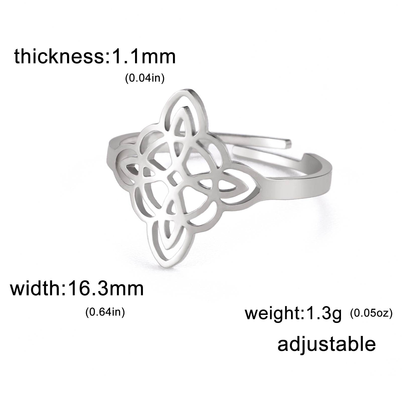 Rings Classification Wholesale Jewelry Simple Style Witches Knot Solid Color 304 Stainless Steel Plating Rings