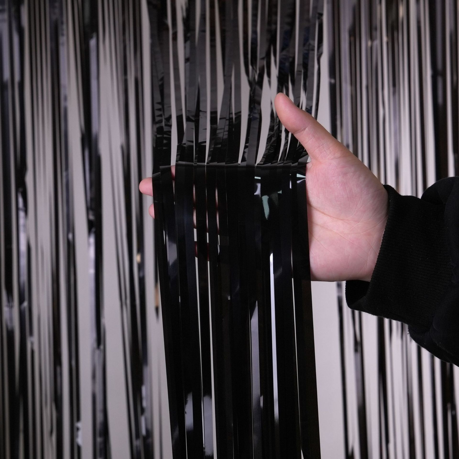 Macaron cortina de lluvia Aliexpress decoración de la escena de la fiesta cortina de la ceremonia de boda cinta