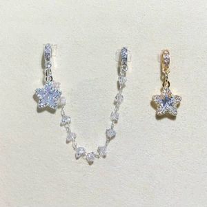 14K Qızıl suyuna çəkilmiş Kristal DIY Aksesuarları Ulduz Kulonlu Zəncir Muncuq Qolbaq Boyunbağı