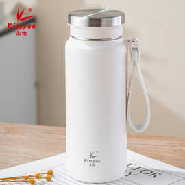 金怡不锈钢保温杯男女生简约学生水杯便携随手杯茶水分离泡茶杯子