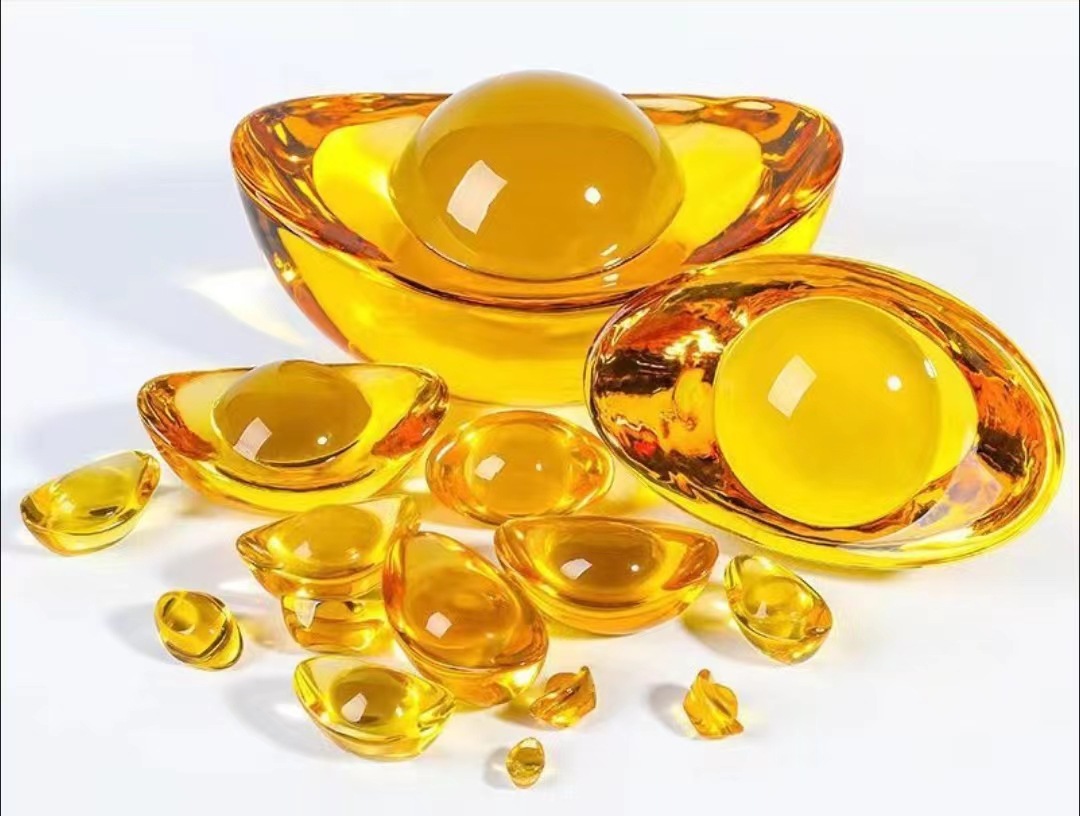 玻璃小元宝彩色元宝鱼缸底沙花坛点缀厂家直销小包装生日节庆礼品