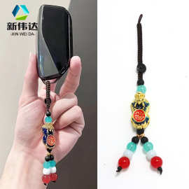 貔貅钥匙扣挂件汽车男女款吊饰招财进宝手工编织皮丘手机链钥匙扣