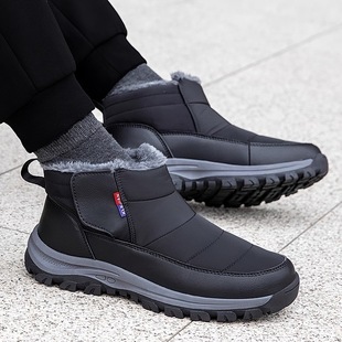 2025 Cross-Border New European and American Winter Plush Warm Shoes Men's Outdoor Thick Snow Boots