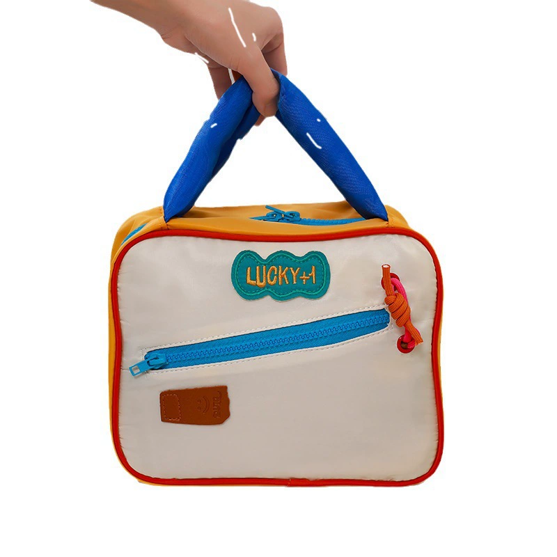 Cute capacious handheld folding cosmetic bag, organizer bag for traveling