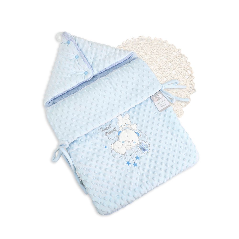 Saco de dormir anti-saltos de dos lados para recién nacidos, nido de dormir Sunnozy engrosado otoño y invierno, edredón de cachemira cálida para bebés
