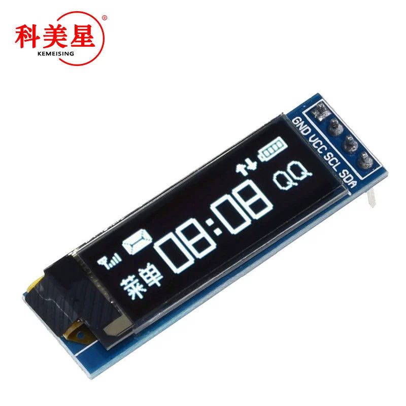0.91-дюймовый OLED-дисплей 128x32, I2C, совместим с 3.3V–5V, синий/белый
