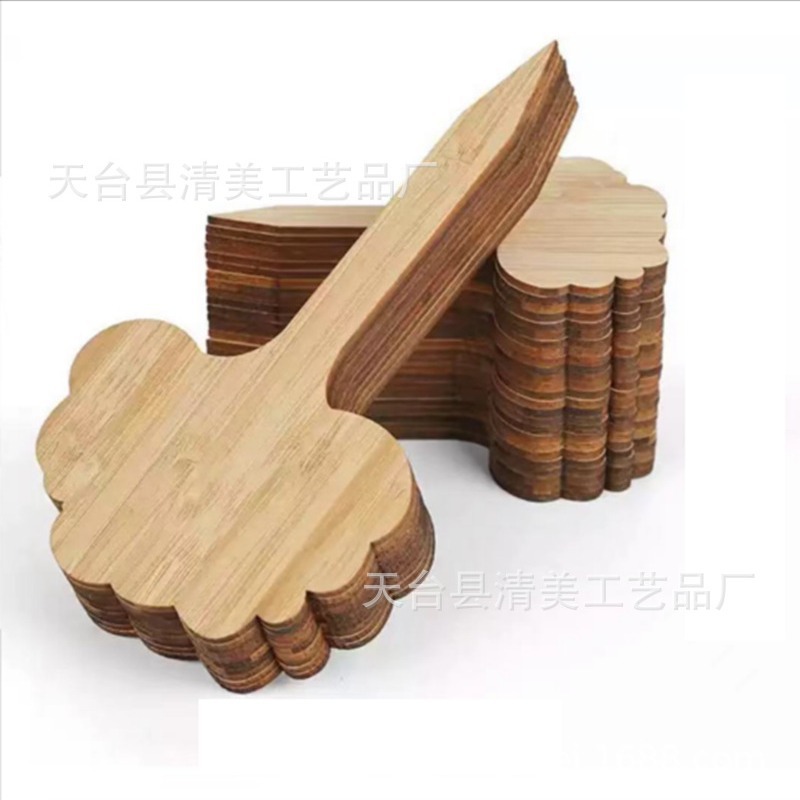 10*6cm madera en forma de árbol pequeña pizarra madera decoración artesanía 100 piezas en un paquete