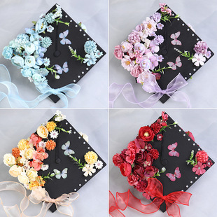 Hairpin Bachelor's Hat Finished Graduation Hat Flower Decoration DIY Handmade Material Package Master's Hat Kindergarten Ceremony