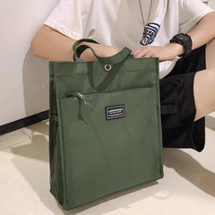男性用ハンドバッグカジュアルシンプルキャンバス男性用通勤トートハンドバッグショルダーバッグ大容量ファイルバッグ