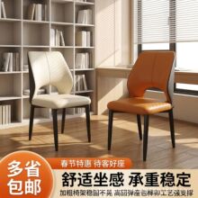 现代简约镂空餐椅家用商用皮艺软包靠背椅餐厅民宿咖啡厅现货批发