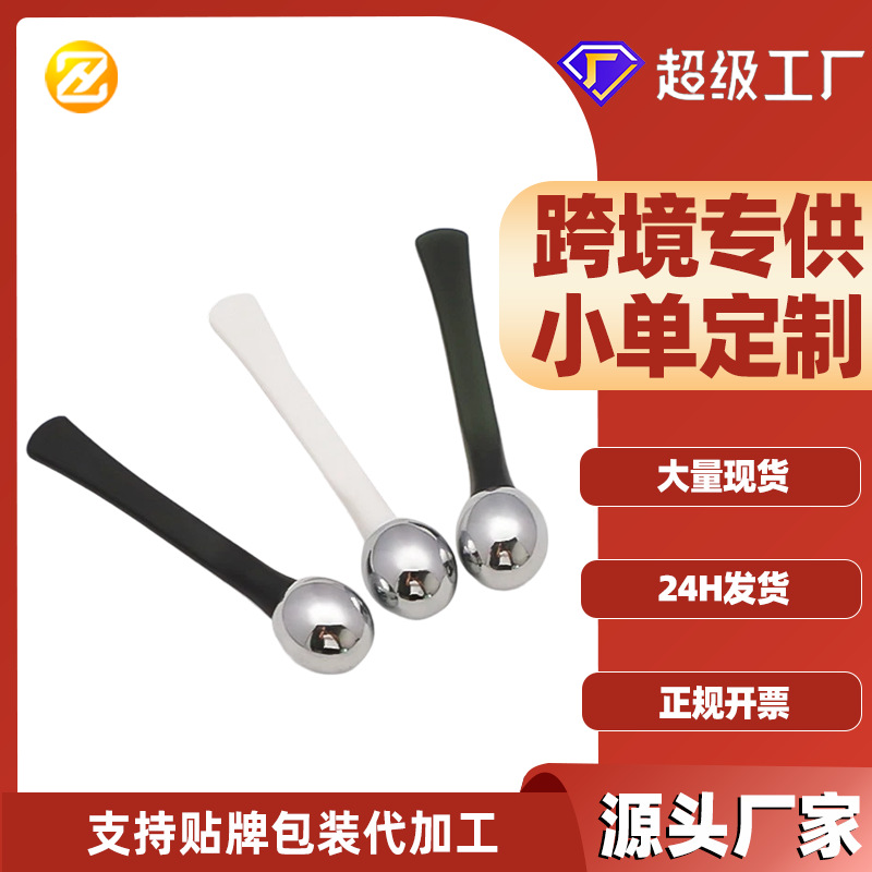 Gran cantidad de aplicadores de crema para ojos con cuentas redondas prefabricados, bastón de masaje ocular portátil de color verde oscuro, bastón de masaje ocular para lifting del contorno de ojos