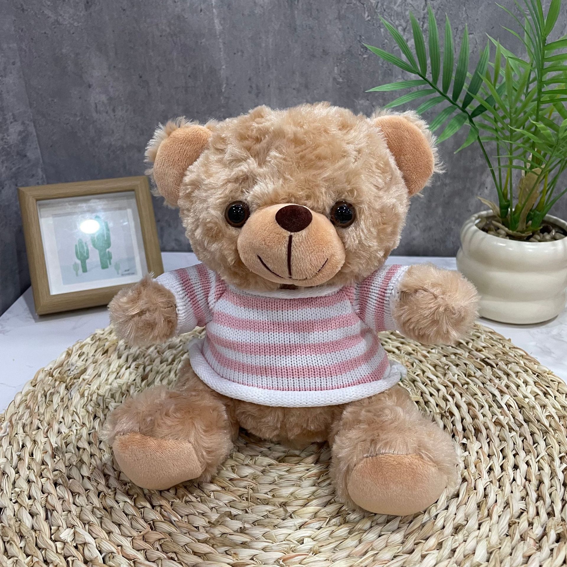 Teddy Bear se puede imprimir LOGO evento de vacaciones muñeca regalo para el hogar adornos de escritorio abrazar juguetes de peluche