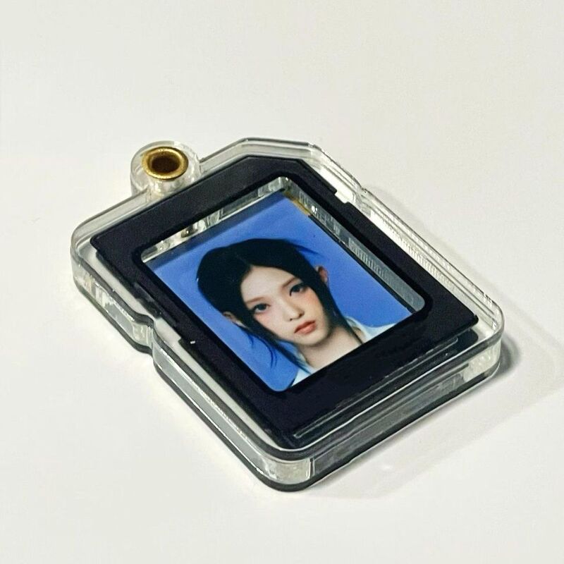 Acrylic Id Card Holder from Xiaohongshu, 1.0inch Small Card Storage Protective Cover, Keychain Bag Pendant