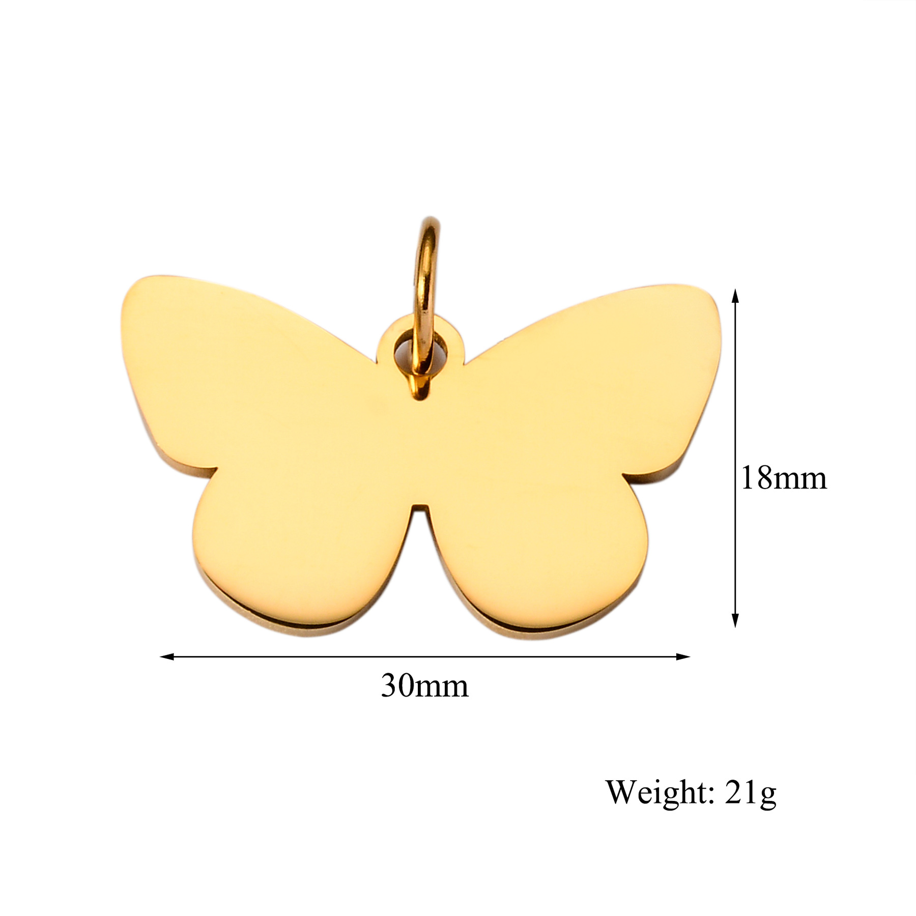 107g Weight Pendant Jewelry Making Type 5 PCS/Package 304 Stainless Steel Customization Laser Engraving Butterfly Pendant Charms