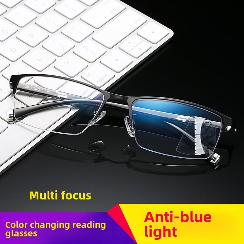Lichtempfindliche, farbwechselnde Lesebrille mit Anti-Blaulicht-Effekt für Herren, schnell wechselnde, automatische Zoom-Lesebrille mit progressivem Multifokus_voghion.com