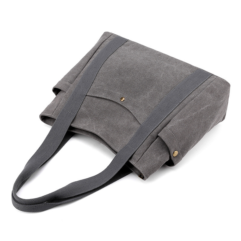 Fashion Korean Style New Handbag Canvas Tote Bag Simple Retro Large Capacity Shoulder Bag For Women - Thumbnail 5