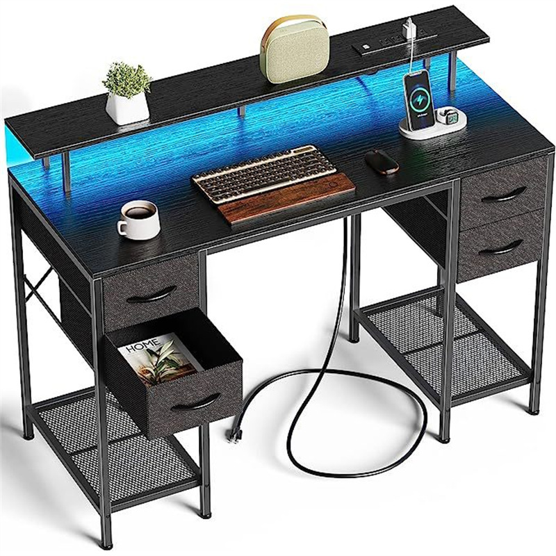 Amazon's New Product: Laptop Desk with Led Light and Power Outlet, Home Office Desk with Drawers Amazon's New Product: Laptop Desk with Led Light and Power Outlet, Home Office Desk with Drawers