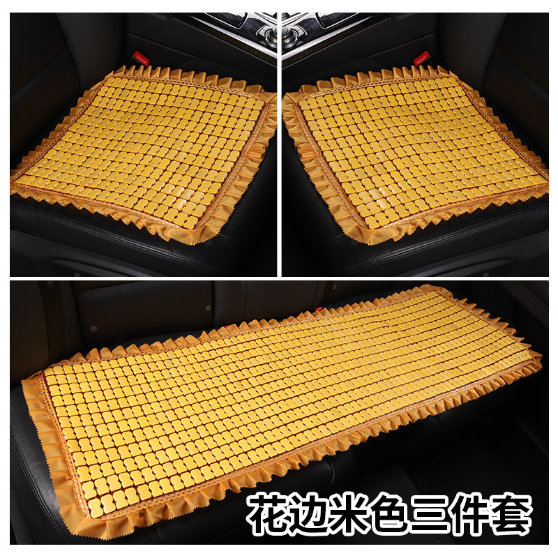 夏の自動車の座布団の通気性の冷たいクッションの竹のシートの座布団の5台の自動車の通用する3セットの座布団の現物の卸売り|undefined