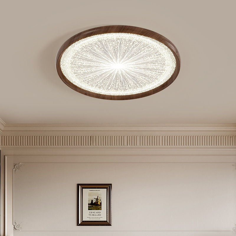 Lámpara de techo LED de espectro completo, protección ocular, sala de estar, dormitorio, comedor, casa antigua, sala de viento silencioso, iluminación Zhongshan moderna