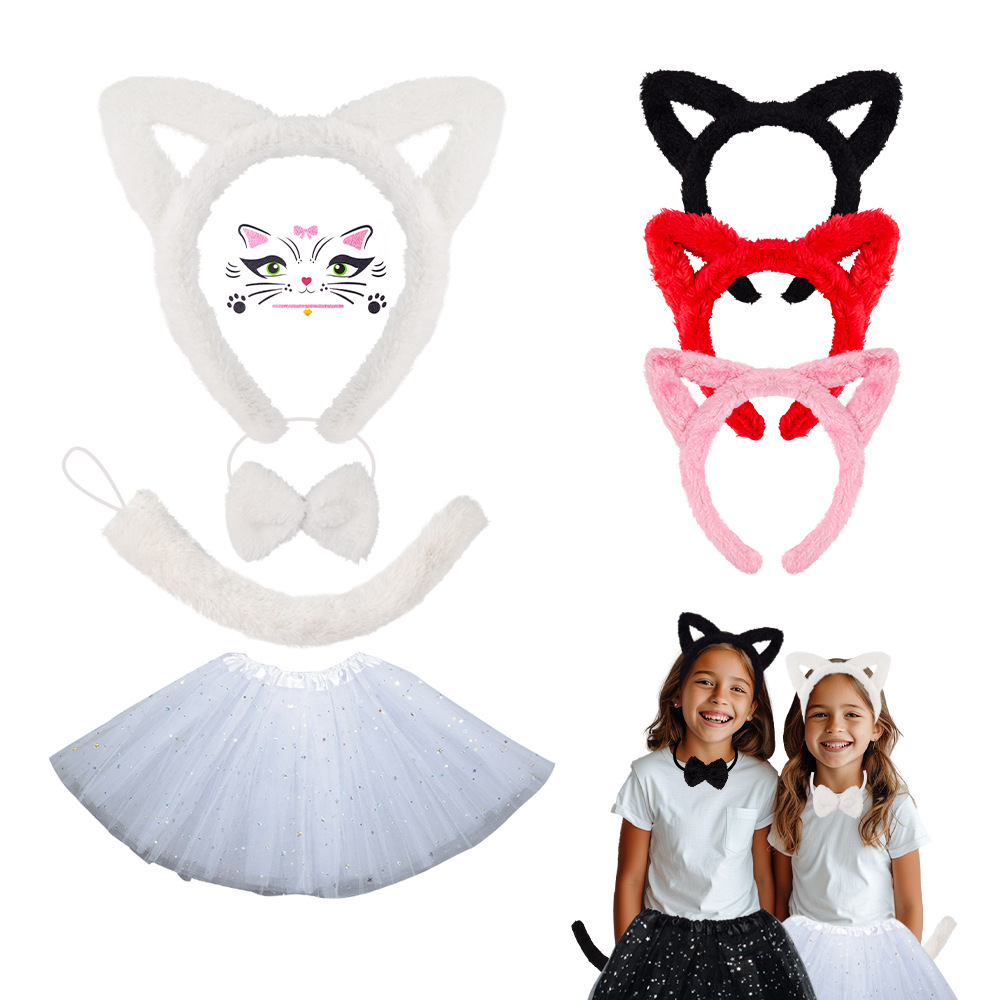 可愛貓耳朵毛絨發箍女秋冬洗臉頭箍發捆發卡貓咪頭飾網紅跨境新款