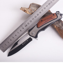 木柄户外折叠刀多功能口袋刀野营求生便携式折刀野外防身小刀