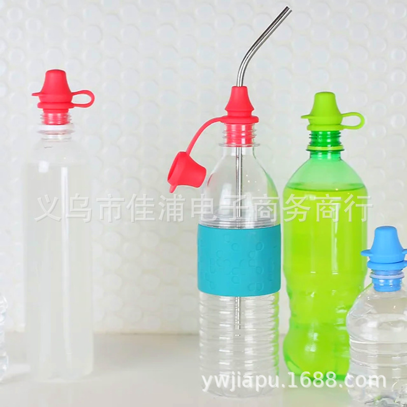 Tapón de silicona para botellas de bebidas, superventas transfronterizo, para agua potable, boquilla antiderrames, boquilla para botellas de bebidas, grado alimenticio