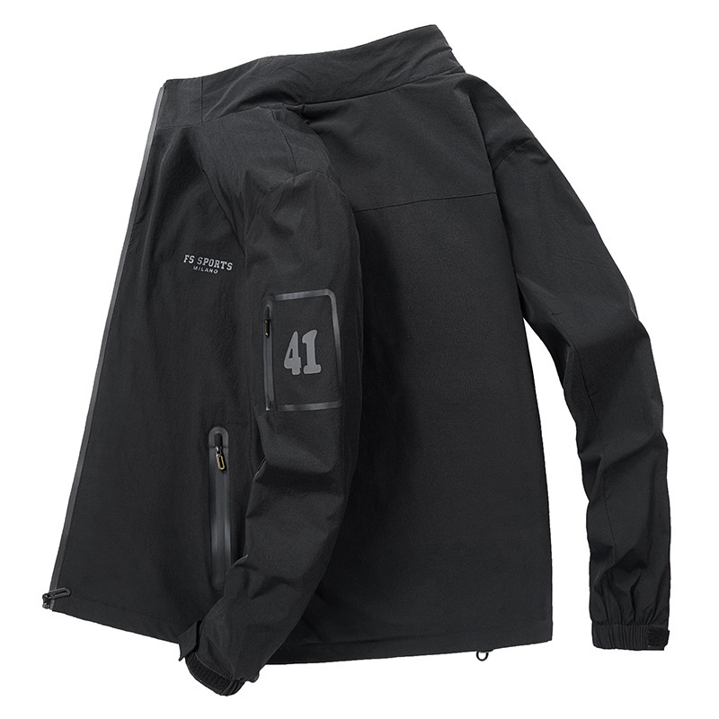 2021 thin in stock fit black side seam pocket non-hooded casual youth zipper jacket 1916 2021 thin in stock fit black side seam pocket non-hooded casual youth zipper jacket 1916