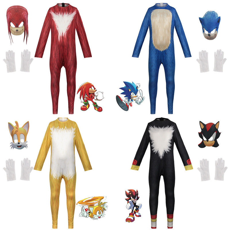 Halloween Sonic the Hedgehog Cosplay Costume Sonic Boy Series Cosplay Game Role-Playing Jumpsuit