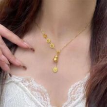 正宗正品925纯银项链女金福禄寿中式流苏高级吊坠新款送女友母亲.