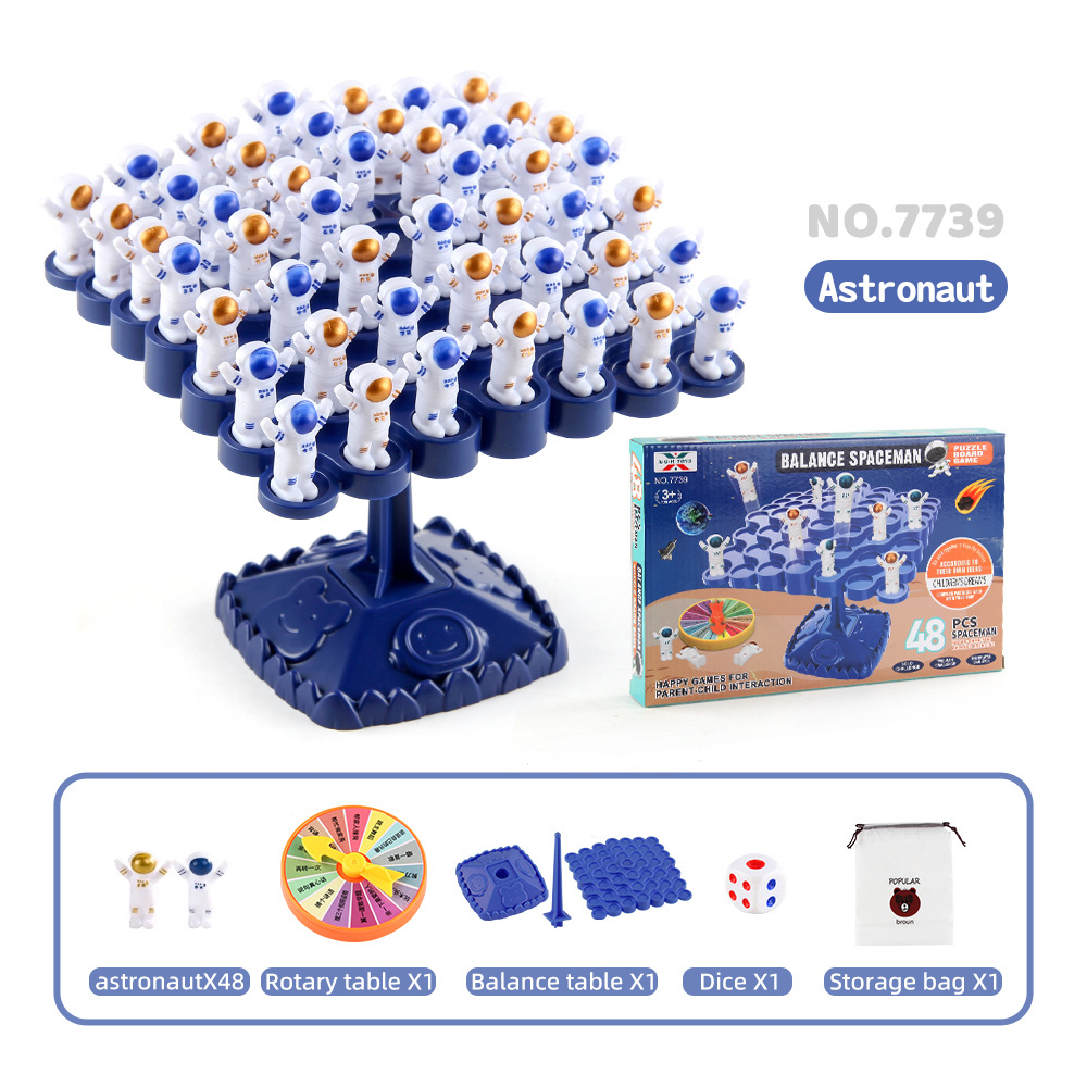 Niños rompecabezas rana panda árbol de equilibrio superposición música astronauta árbol de equilibrio juego de mesa doble juguete interactivo