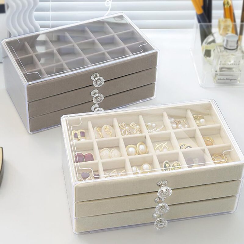 ジュエリー収納ケース高級洗練された新しい引き出し式ネックレスピアス多層大容量イヤリングアクセサリーケース|undefined