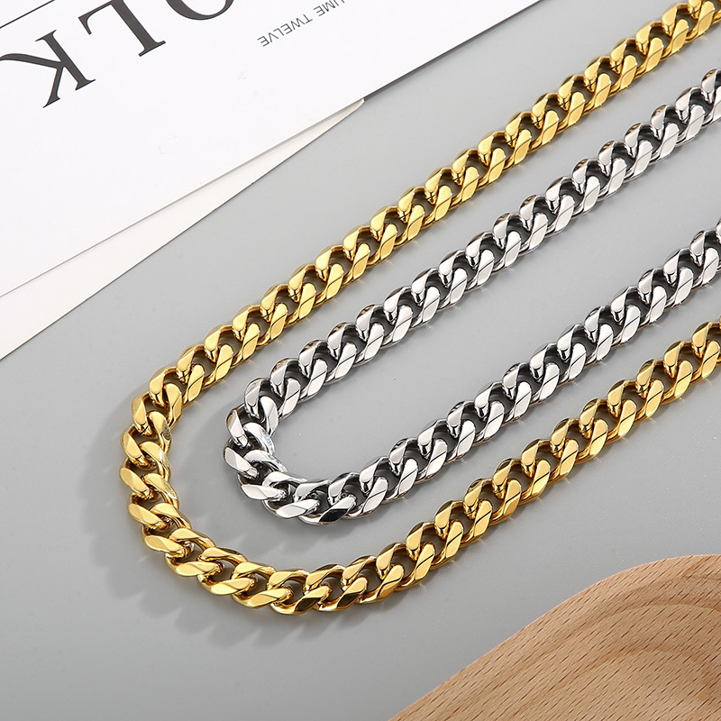135g Weight PVD Coated Gold Plating Process 18K Real Gold Plated Plating Material 304 Stainless Steel Pendant Material Rhinestones Inlay Material Necklace Classification 304 Stainless Steel Chain Material Daily Occasion 304 Stainless Steel Material Geometric Pattern Unisex Gender Fashion Style Waterproof Non Tarnish, Inlay Craft Fashion Geometric Stainless Steel Necklace Inlay Rhinestones Stainless Steel Necklaces 2