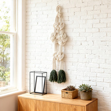 波西米亚棉绳编织壁饰创意手工编织墙壁挂件流苏壁挂家居挂饰
