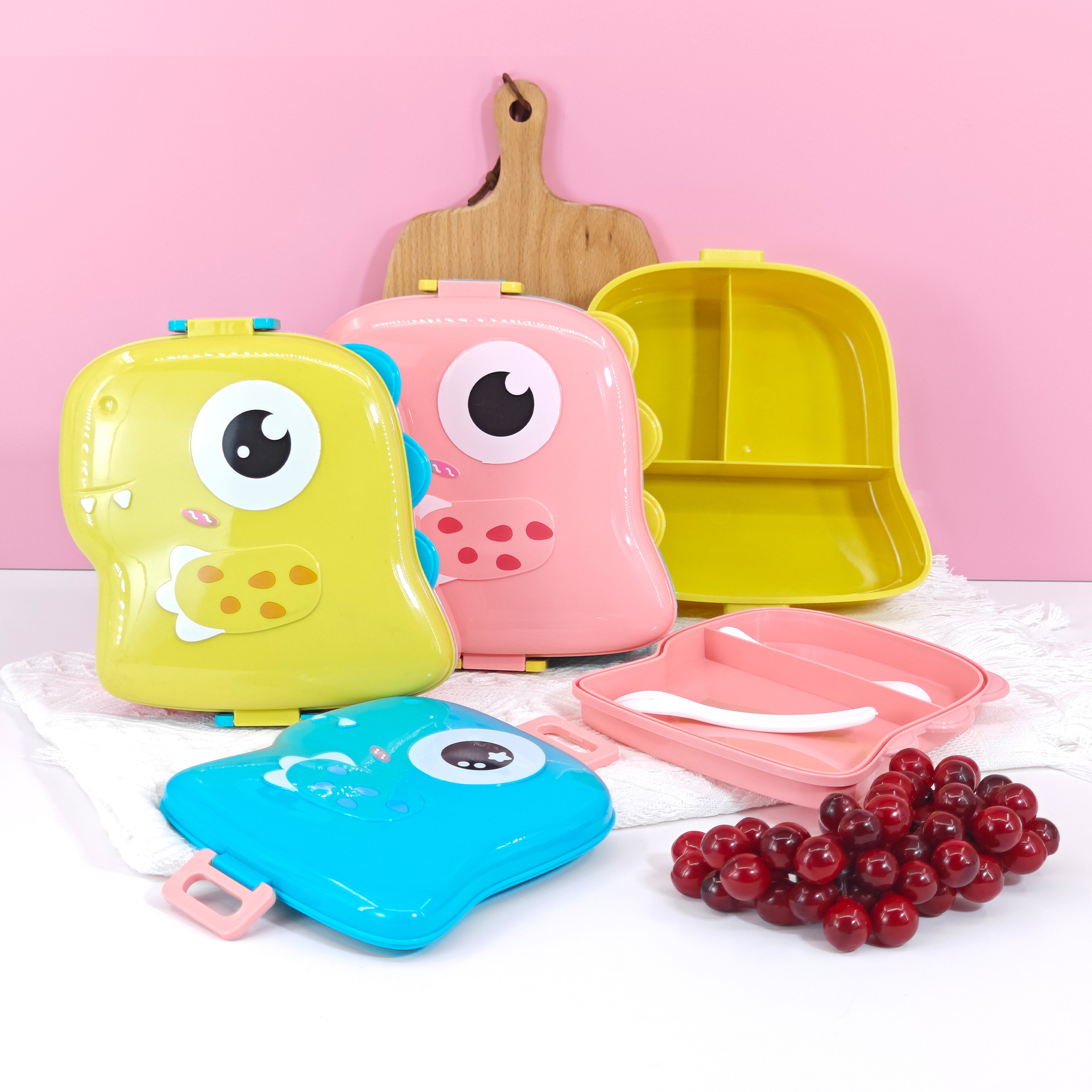 Fiambrera de dibujos animados de venta directa de fábrica, los estudiantes traen arroz con una linda forma de hipopótamo, se puede calentar en microondas, lonchera de bento