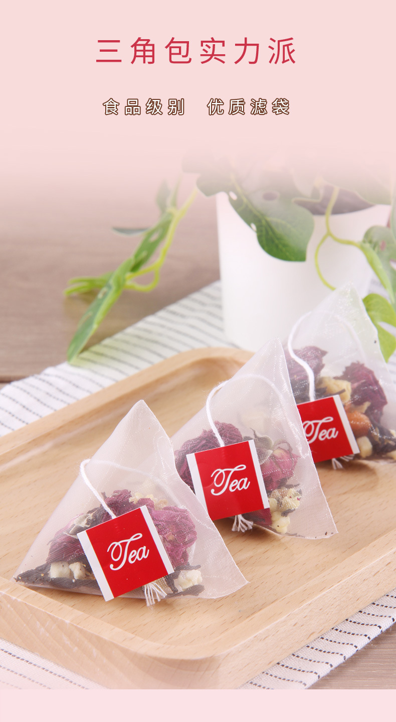 Flower Fruit Tea 50 Bags Apple Rose Lotus Leaf Cold Brew Triangle Tea Bags Wholesale 175g specifications