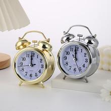 2025新款打铃闹钟大中小学生创意简约丝印刻度金属双打铃635闹钟