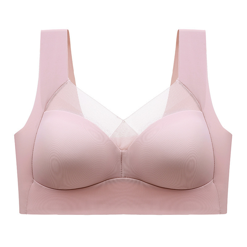 女性用薄氷シルクシームレス下着、プッシュアップ、たるみ防止、固定カップ、ワンピース、ノンワイヤースポーツブラ|undefined
