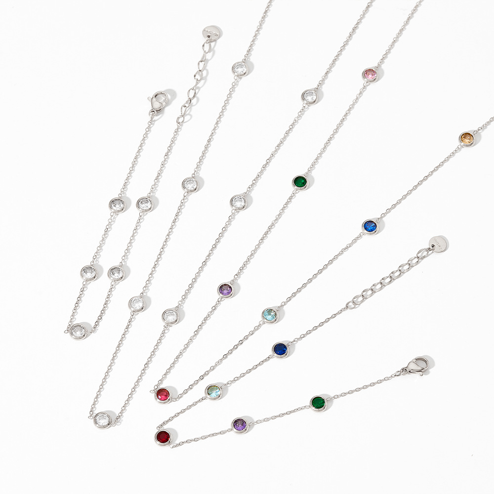9g Weight 0.03µm-0.05µm Gold Plating Thickness Wholesale Retro Round Stainless Steel Titanium Steel Plating Inlay Zircon Bracelets Necklace