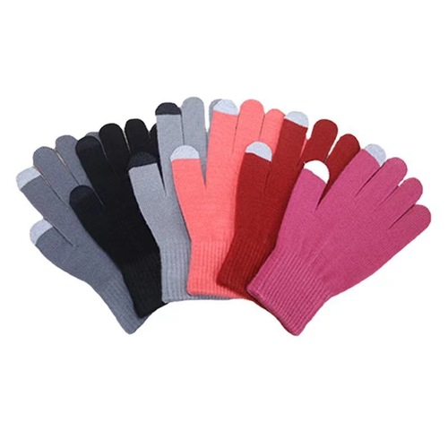 Ready stock wholesale, mixed sizes for men and women, knitted wool touchscreen warm gloves, adult gloves, colors available.