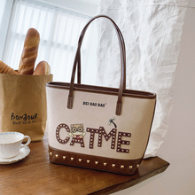 北包包源头工厂外贸跨境新款简约大气手提单肩休闲大容量托特包女