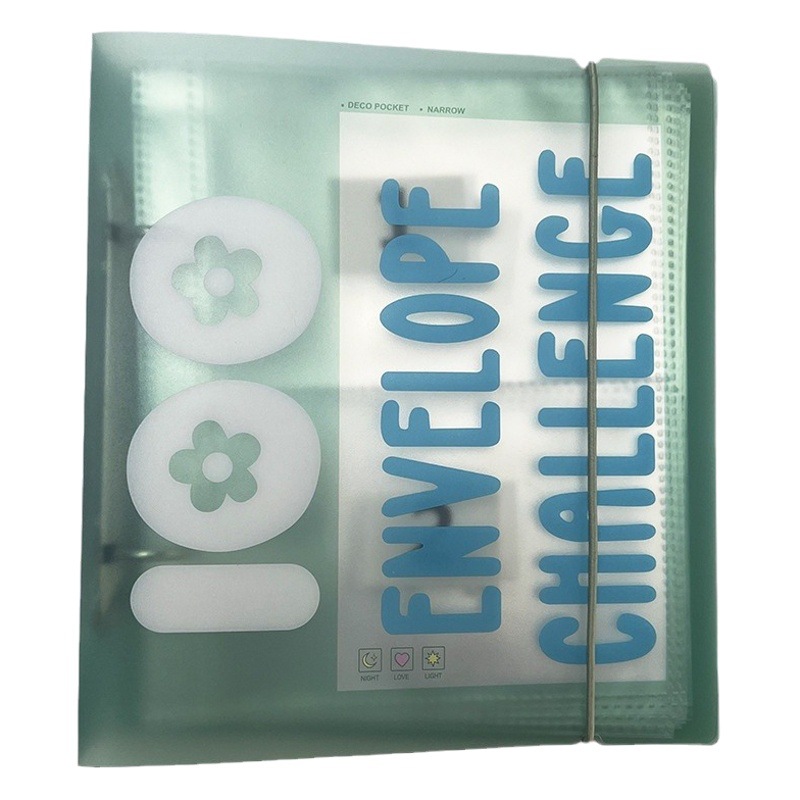 Nuevo Desafío de Ahorro de 100 sobres transfronterizos Cubierta de carpeta A5 personalizada pequeño clip de sobre Carpeta de ahorro