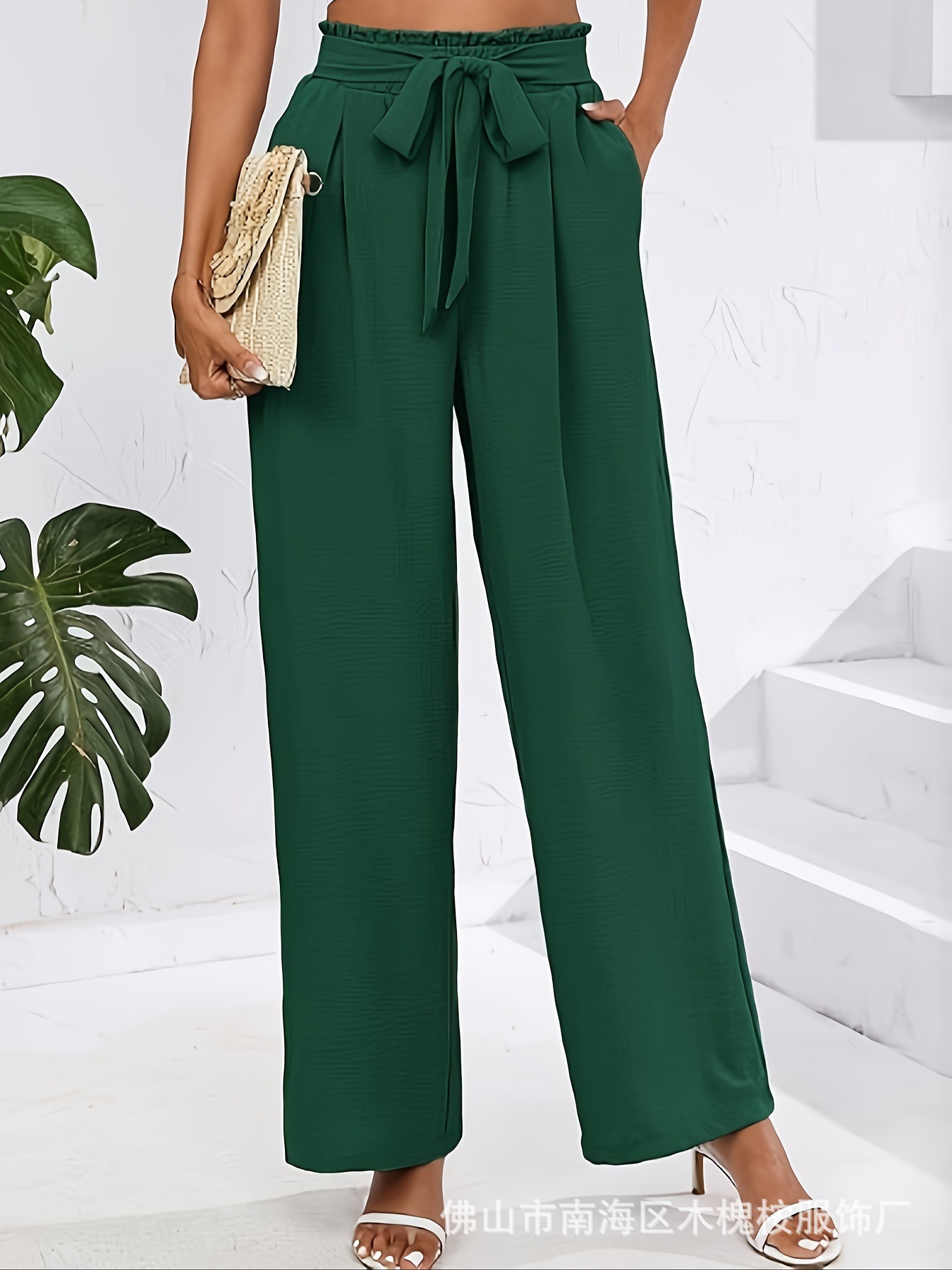 Amazon European and American Cross-Border Foreign Trade Summer New Women's High-Waisted Loose Fashion Casual Comfortable Wide-Leg Pants Long Pants
