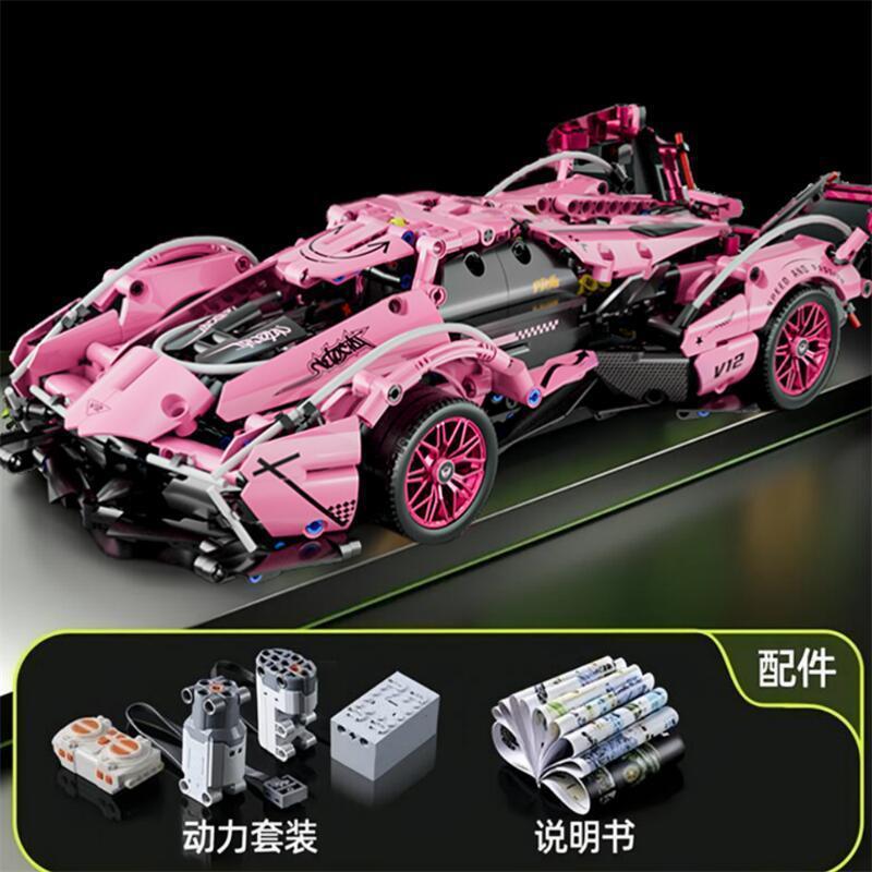 Compatible con Lamborghini V12 Black Samurai puzzle de ensamblaje de juguetes mecánicos autos deportivos regalos para niños
