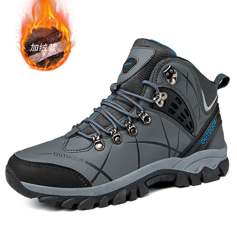 Zapatos de montaña transfronterizos para hombres impermeables, antideslizantes, desgaste, zapatos deportivos al aire libre de otoño y invierno y zapatos de montaña de montaña de montaña de senderismo pareja de tamaño grande